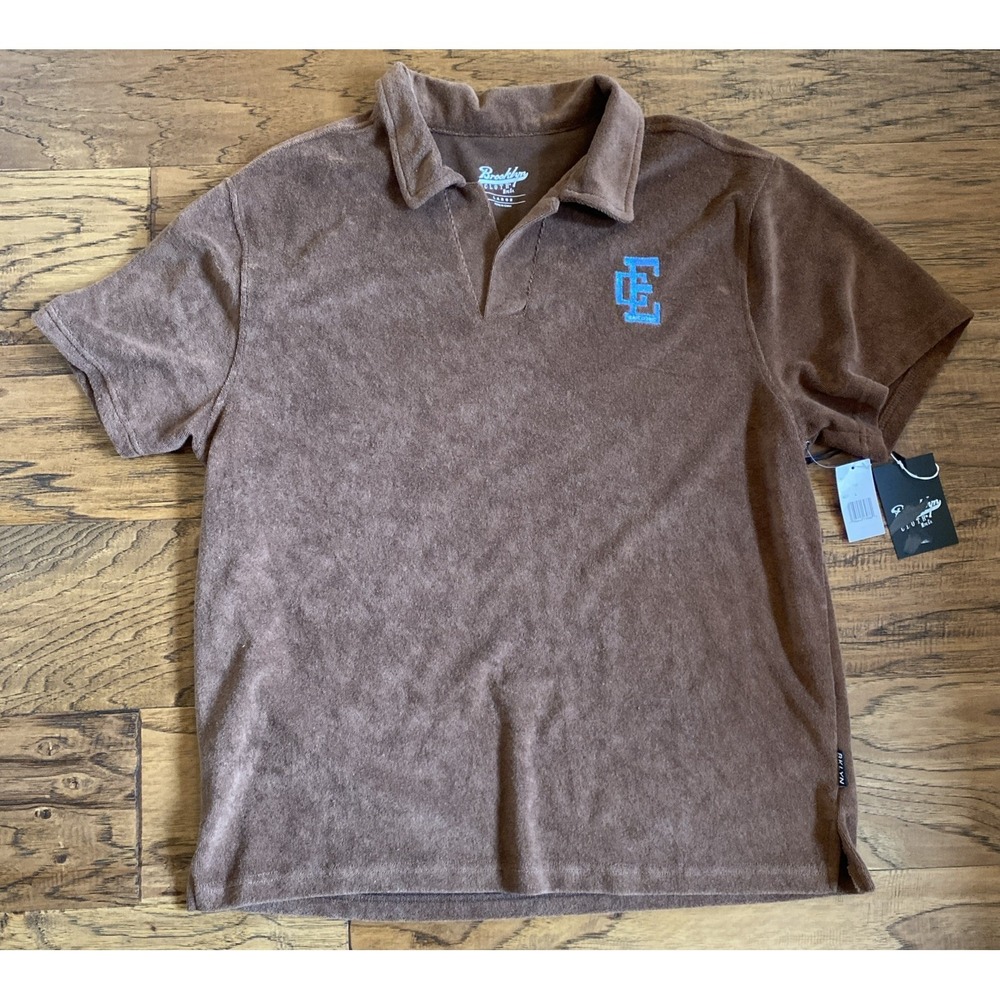 Brooklyn Cloth Brown Velour Pullover Shirt Size Large‎ NWT